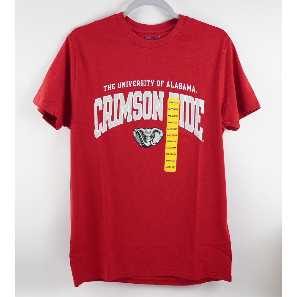 Champion Alabama Crimson Tide Football Shirt Short Sleeve Red Mens Size Medium